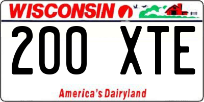 WI license plate 200XTE