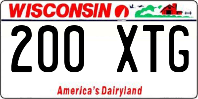 WI license plate 200XTG