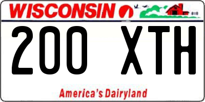 WI license plate 200XTH