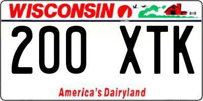 WI license plate 200XTK