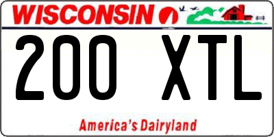 WI license plate 200XTL