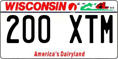WI license plate 200XTM