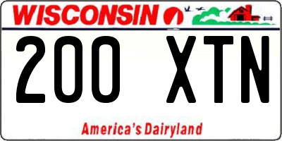 WI license plate 200XTN