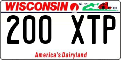 WI license plate 200XTP
