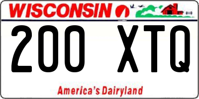 WI license plate 200XTQ