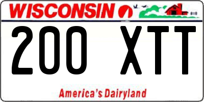 WI license plate 200XTT
