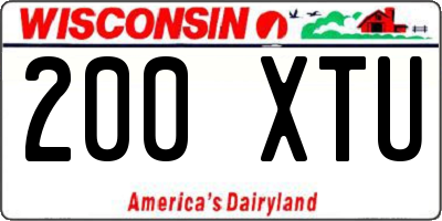 WI license plate 200XTU