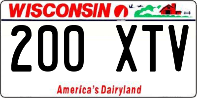 WI license plate 200XTV