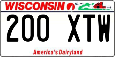 WI license plate 200XTW