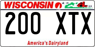 WI license plate 200XTX
