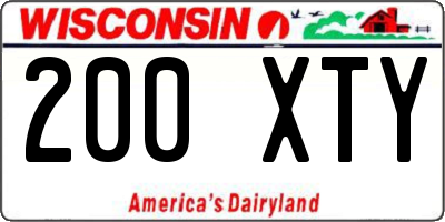 WI license plate 200XTY