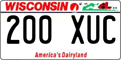 WI license plate 200XUC