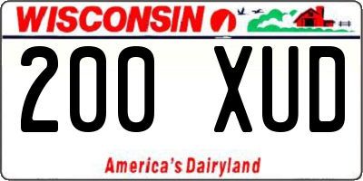 WI license plate 200XUD