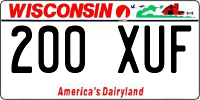 WI license plate 200XUF