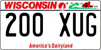 WI license plate 200XUG
