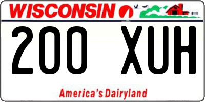 WI license plate 200XUH