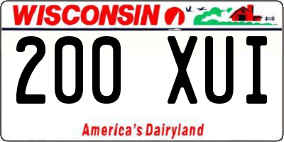 WI license plate 200XUI