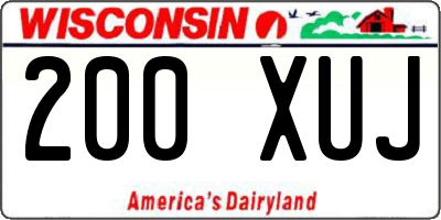 WI license plate 200XUJ