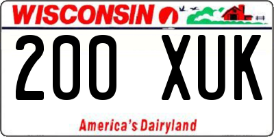 WI license plate 200XUK