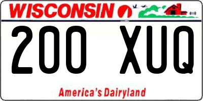 WI license plate 200XUQ