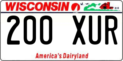 WI license plate 200XUR