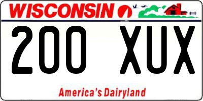 WI license plate 200XUX