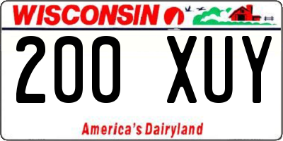 WI license plate 200XUY