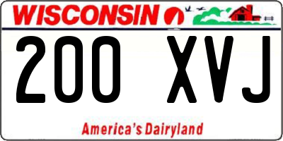 WI license plate 200XVJ