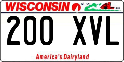 WI license plate 200XVL