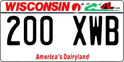 WI license plate 200XWB