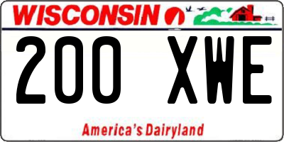 WI license plate 200XWE