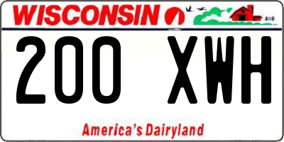 WI license plate 200XWH