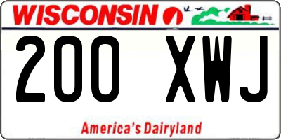 WI license plate 200XWJ