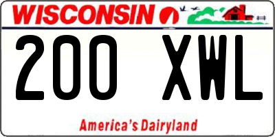 WI license plate 200XWL