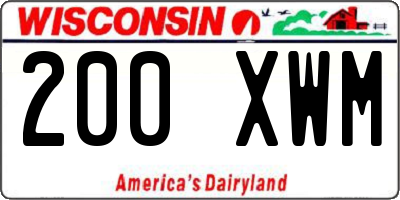 WI license plate 200XWM