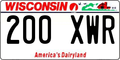 WI license plate 200XWR