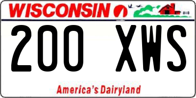 WI license plate 200XWS