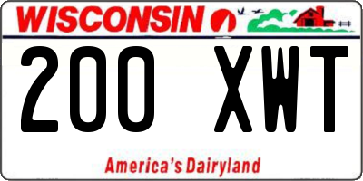 WI license plate 200XWT