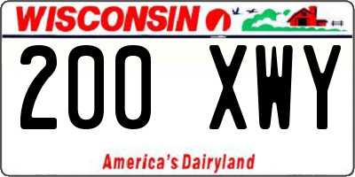 WI license plate 200XWY
