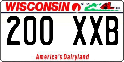 WI license plate 200XXB