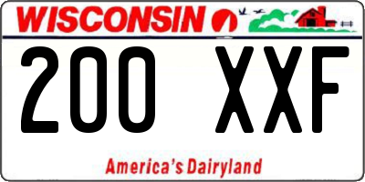 WI license plate 200XXF