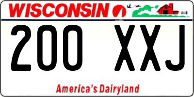 WI license plate 200XXJ