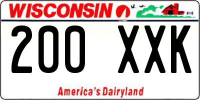 WI license plate 200XXK