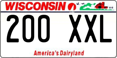 WI license plate 200XXL