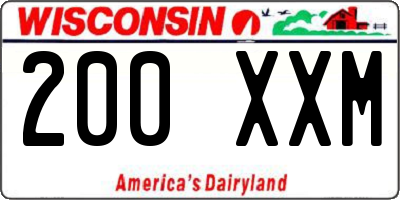 WI license plate 200XXM