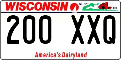 WI license plate 200XXQ