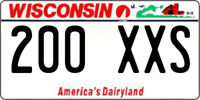 WI license plate 200XXS