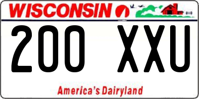 WI license plate 200XXU