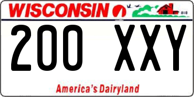 WI license plate 200XXY
