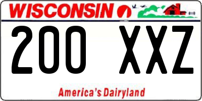 WI license plate 200XXZ